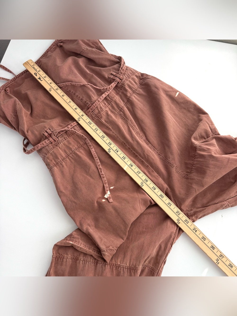 Free People Chance Of Sun One Piece Jumpsuit Strappy S Festival Boho Rust Brown - Picture 15 of 16